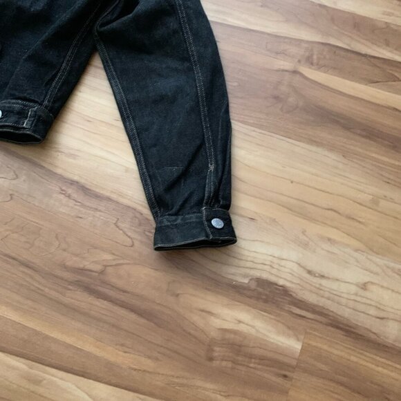 Guess USA Jeans Denim Trucker Jacket Retro 90s Black Women’s XL Button - Picture 9 of 14